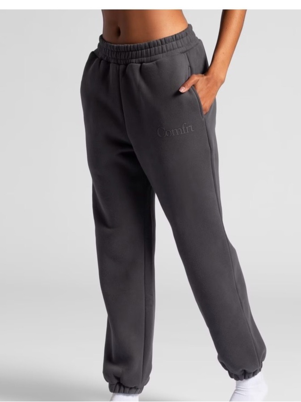 Unisex Comfrt Charcoal Gray Fleece Jogger Pants